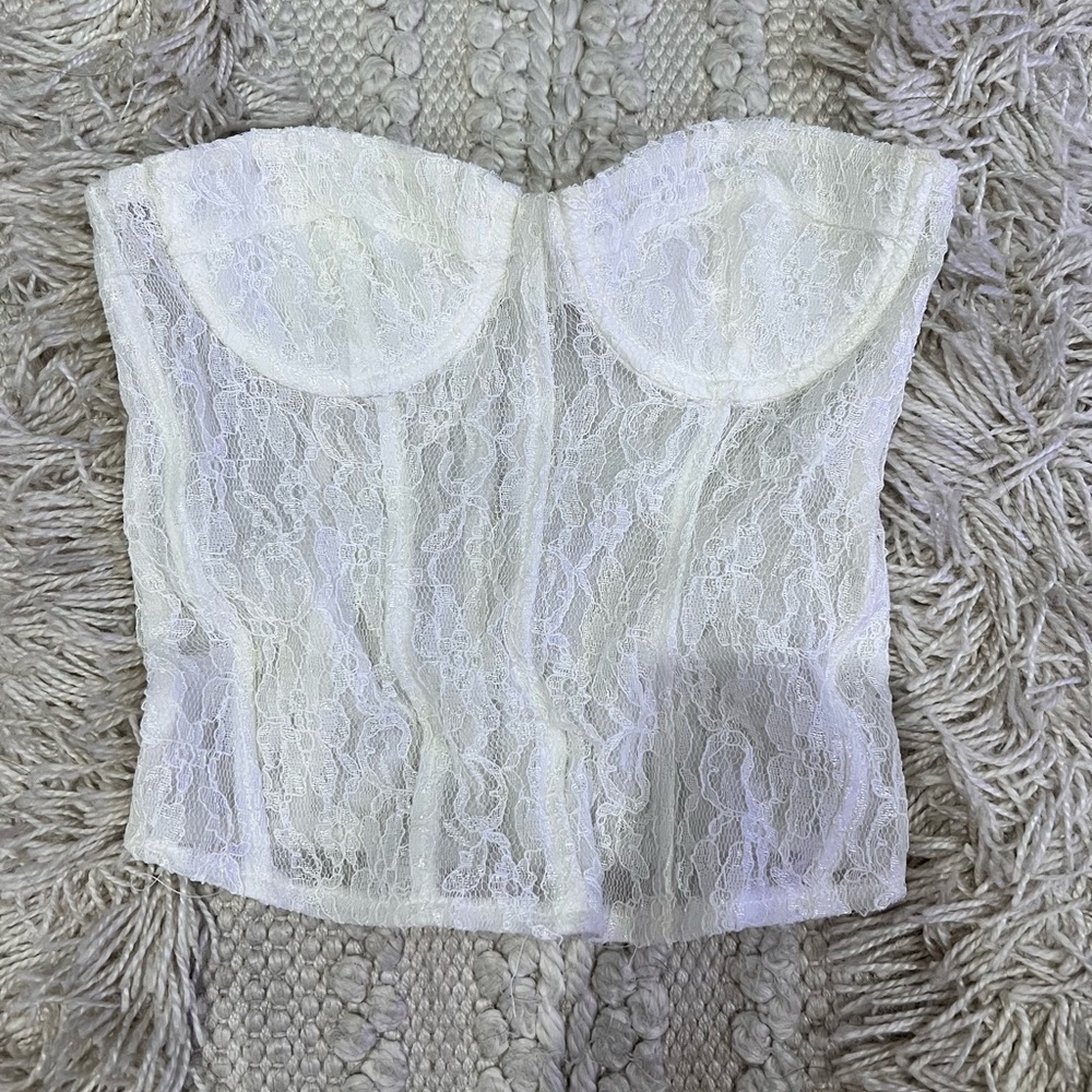 Edikted white lace corset top size XS